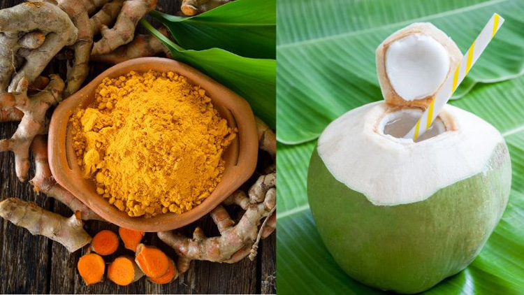 Dùng nghệ vàng với dừa 1